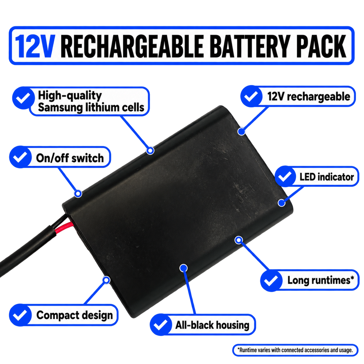Rechargable combo kit 1800lm+ baja 105db horn [long runtime] high quality cells
