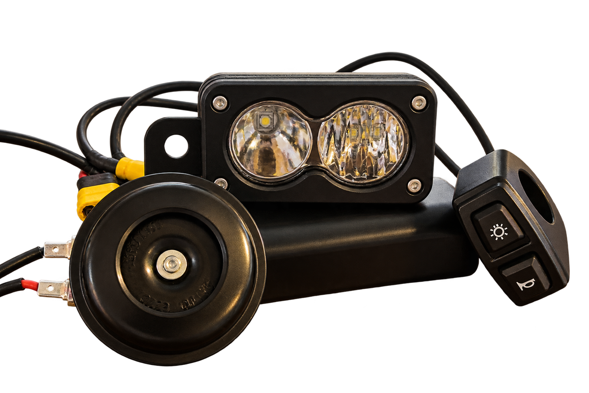 Rechargable combo kit 1800lm+ baja 105db horn [long runtime] high quality cells